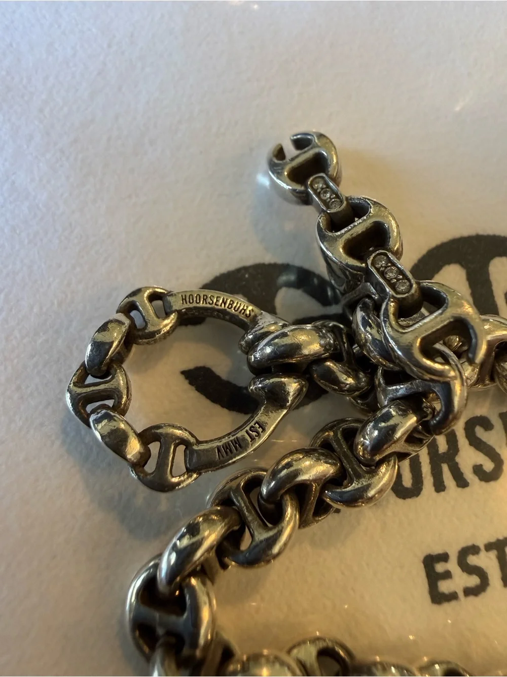 Hoorsenbuhs 5MM OPEN-LINK BRACELET .925 Sterling Silver w/ Diamond accents